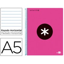 BLOC ESPIRAL LIDERPAPEL A5 MICRO ANTARTIK TAPA POLIPROPI LENO 120 H 100G HORIZONTAL 5 BANDAS 6 TALAD