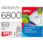 ETIQUETAS ADHESIVAS APLI 01282 TAMAÑO 48,5X169 MM PARA FOTOCOPIADORA LASER INK-JET CAJA DE 100H DINA