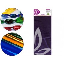PAPEL CELOFAN LIDERPAPEL 50X70 CM 22G/M2 BOLSA DE 5 HOJAS VIOLETA