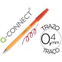 BOLIGRAFO NARANJA Q-CONNECT ROJO FINO