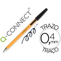 BOLIGRAFO NARANJA Q-CONNECT NEGRO FINO