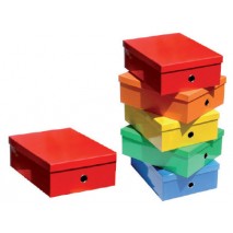 CAJA FAST-PAPERFLOW CARTON FORRADO COLOR LINE 130X280X365 MM COLORES SURTIDOS