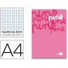 BLOC ENCOLADO LIDERPAPEL CUADRO 5 MM ROSA A4 NATURAL 100 HOJAS 100 G/M2
