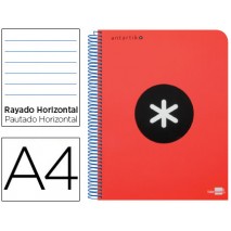 BLOC ESPIRAL LIDERPAPEL A4 MICRO ANTARTIK TAPA POLIPROPI LENO 120 H 100G HORIZONTAL 5 BANDAS 4 TALAD