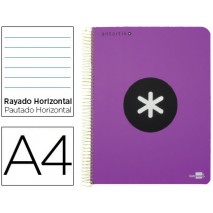 BLOC ESPIRAL LIDERPAPEL A4 MICRO ANTARTIK TAPA POLIPROPI LENO 120 H 100G HORIZONTAL 5 BANDAS 4 TALAD