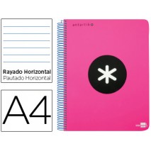 BLOC ESPIRAL LIDERPAPEL A4 MICRO ANTARTIK TAPA POLIPROPI LENO 120 H 100G HORIZONTAL 5 BANDAS 4TALADR