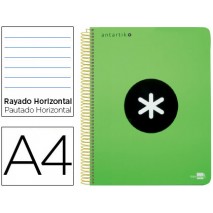 BLOC ESPIRAL LIDERPAPEL A4 MICRO ANTARTIK TAPA POLIPRO PILENO 120 H 100G HORIZONTAL 5BANDAS 4TALADRO