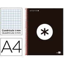 BLOC ESPIRAL LIDERPAPEL A4 MICRO ANTARTIK TAPA FORRADA 120 H 100G CUADRO 5 MM 5 BANDAS 4 TALADROS CO