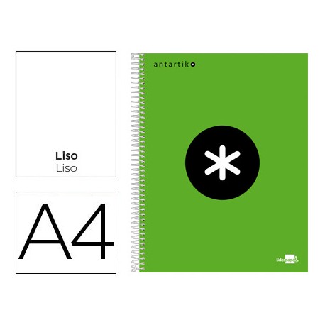 BLOC ESPIRAL LIDERPAPEL A4 MICRO ANTARTIK TAPA FORRADA 120 H 100G LISO CON BANDAS 4 TALADROS COLOR V