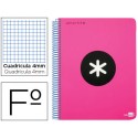 BLOC ESPIRAL LIDERPAPEL FOLIO ANTARTIK TAPA EXTRADURA 80 H 100G CUADRO 4 MM CON MARGEN COLOR ROSA FL