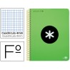 BLOC ESPIRAL LIDERPAPEL FOLIO ANTARTIK TAPA EXTRADURA 80 H 100G CUADRO 4 MM CON MARGEN COLOR VERDE F