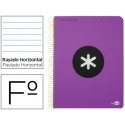 BLOC ESPIRAL LIDERPAPEL FOLIO ANTARTIK TAPA EXTRADURA 80 H 100G HORIZONTAL CON MARGEN COLOR VIOLETA