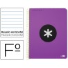 BLOC ESPIRAL LIDERPAPEL FOLIO ANTARTIK TAPA EXTRADURA 80 H 100G HORIZONTAL CON MARGEN COLOR VIOLETA