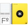 BLOC ESPIRAL LIDERPAPEL FOLIO ANTARTIK TAPA EXTRADURA 80 H 100G HORIZONTAL CON MARGEN COLOR AMARILLO