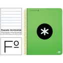 BLOC ESPIRAL LIDERPAPEL FOLIO ANTARTIK TAPA EXTRADURA 80 H 100G HORIZONTAL CON MARGEN COLOR VERDE FL