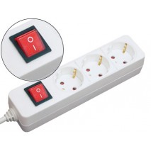 REGLETA 3 TOMAS MEDIARANGE BLANCA CON INTERRUPTOR LONGITUD CABLE 1,4M