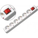 REGLETA 6 TOMAS MEDIARANGE BLANCA CON INTERRUPTOR LONGITUD CABLE 1,4M