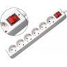 REGLETA 6 TOMAS MEDIARANGE BLANCA CON INTERRUPTOR LONGITUD CABLE 1,4M