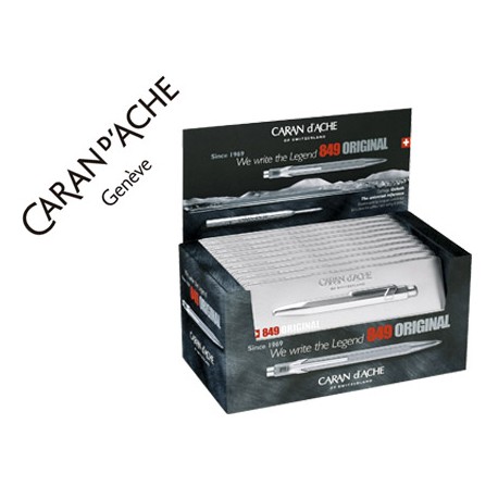 BOLIGRAFO CARAN D'ACHE 849 ORIGINAL PIZARRA CON ESTUCHE EXPOSITOR 10 UNIDADES PUNTA MEDIA