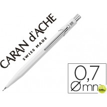 PORTAMINAS CARAN D'ACHE 844 0,7MM CUERPO BLANCO ADORNOS CROMADOS