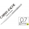 PORTAMINAS CARAN D'ACHE 844 0,7MM CUERPO BLANCO ADORNOS CROMADOS