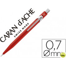 PORTAMINAS CARAN D'ACHE 844 0,7MM CUERPO ROJO ADORNOS CROMADOS