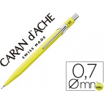 PORTAMINAS CARAN D'ACHE 844 0,7MM CUERPO AMARILLO FLUOR ADORNOS CROMADOS