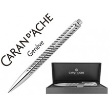 BOLIGRAFO CARAN D'ACHE RNX.316 FIBER ACERO INOX GRABADA EN URDIMBRE A LASER CON ESTUCHE PUNTA MEDIA