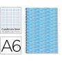 BLOC ESPIRAL LIDERPAPEL A6 MICRO MULTILIDER TAPA FORRADA 140H 80G CUADRO 5 MM 5 BANDAS CELESTE