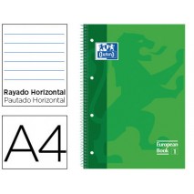 BLOC ESPIRAL OXFORD TAPA EXTRADURA MICROPERFORADO DIN A4 80 HOJAS RAYADO HORIZONTAL COLOR VERDE
