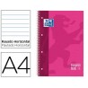 BLOC ESPIRAL OXFORD TAPA EXTRADURA MICROPERFORADO DIN A4 80 HOJAS RAYADO HORIZONTAL COLOR ROSA
