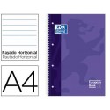 BLOC ESPIRAL OXFORD TAPA EXTRADURA MICROPERFORADO DIN A4 80 HOJAS RAYADO HORIZONTAL COLOR LILA