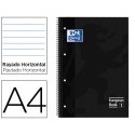 BLOC ESPIRAL OXFORD TAPA EXTRADURA MICROPERFORADO DIN A4 80 HOJAS RAYADO HORIZONTAL COLOR NEGRO