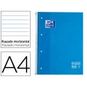 BLOC ESPIRAL OXFORD TAPA EXTRADURA MICROPERFORADO DIN A4 80 HOJAS RAYADO HORIZONTAL COLOR TURQUESA
