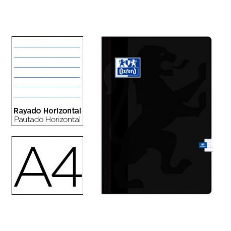LIBRETA ESCOLAR OXFORD 48 H DIN A4 RAYADO HORIZONTAL COLOR NEGRO