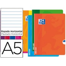 LIBRETA ESCOLAR OXFORD OPENFLEX TAPA FLEXIBLE OPTIK PAPER 48 HOJAS DIN A5 RAYADO HORIZONTAL COLORES