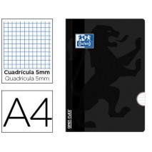 LIBRETA ESCOLAR OXFORD OPENFLEX TAPA FLEXIBLE OPTIK PAPER 48 HOJAS DIN A4 CUADRO 5 MM COLOR NEGRO