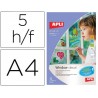 FILM TRANSPARENTE APLI PARA VENTANAS DIN A4 PARA IMPRESORA INKJET PAQUETE DE 5 HOJAS
