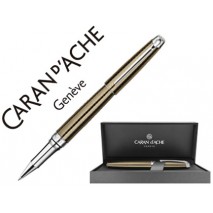 ROLLER CARAN D'ACHE LEMAN CAVIAR COLOR AMBAR Y GRABADO SERPENTEADO ADORNOS EN PLATA RODIADA CLIP ART