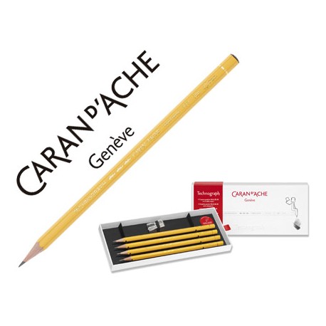 LAPIZ CARAN D'ACHE TECHNOGRAF CAJA DE 4 UNIDADES HB-2B-4B-6B EDICION LIMITADA 2015
