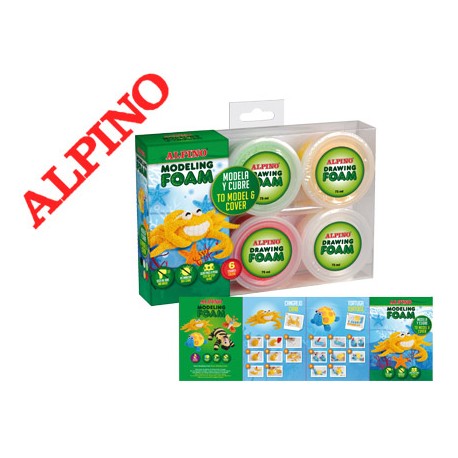 PASTA PARA MODELAR ALPINO MODELING FOAM PACK DE 6 BOTES DE 75ML
