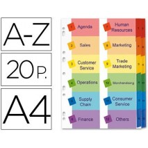 SEPARADORES ALFABETICO AVERY DOBLE COLUMNA EN CARTULINA JUEGO DE A-Z PESTA¾AS IMPRIMIBLES