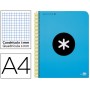 BLOC ESPIRAL LIDERPAPEL A4 MICRO ANTARTIK TAPA POLIPROPILENO 120H 100G CUADRO 5MM 5 BANDAS 4 AZUL