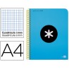 BLOC ESPIRAL LIDERPAPEL A4 MICRO ANTARTIK TAPA POLIPROPILENO 120H 100G CUADRO 5MM 5 BANDAS 4 AZUL
