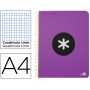 BLOC ESPIRAL LIDERPAPEL A4 MICRO ANTARTIK TAPA POLIPROPILENO 120H 100G CUADRO 5MM 5 BANDAS 4 VIOLET