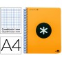 BLOC ESPIRAL LIDERPAPEL A4 MICRO ANTARTIK TAPA POLIPROPILENO 120H 100G CUADRO 5 MM 5 BANDAS 4NARANJ