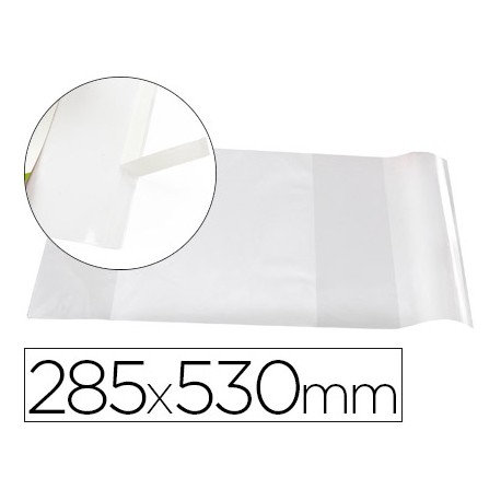 FORRALIBRO LIDERPAPEL CON SOLAPA AJUSTABLE ADHESIVO 285 X 530 MM