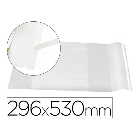 FORRALIBRO LIDERPAPEL CON SOLAPA AJUSTABLE ADHESIVO 296 X 530 MM