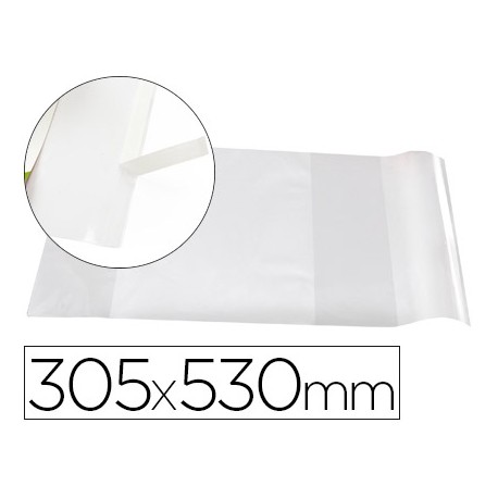 FORRALIBRO LIDERPAPEL CON SOLAPA AJUSTABLE ADHESIVO 305 X 530 MM