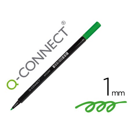 ROTULADOR Q-CONNECT PUNTA DE FIBRA VERDE - PUNTA REDONDA 1 MM